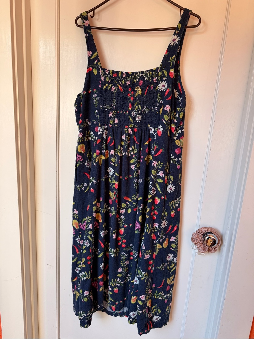 Fit & Flare Sleeveless Linen-Blend Midi Dress